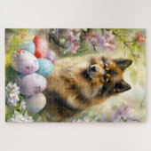 Finse Lapphund met paaseieren Legpuzzel (Horizontaal)