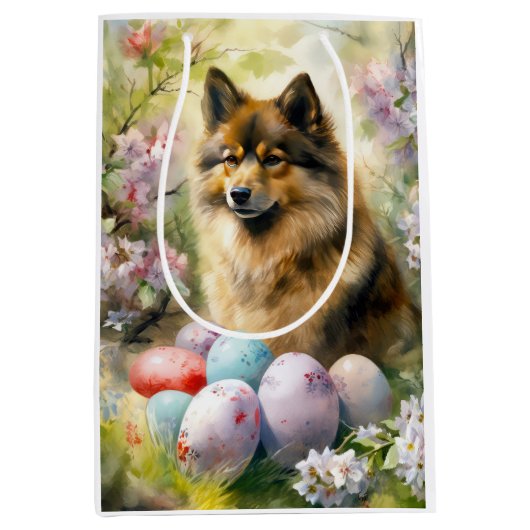 Finse Lapphund met paaseieren Medium Cadeauzakje (Voorkant)