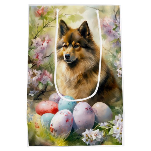 Finse Lapphund met paaseieren Medium Cadeauzakje (Achterkant)