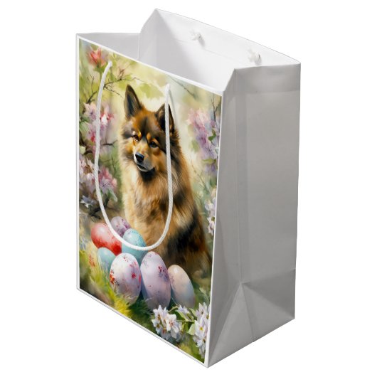 Finse Lapphund met paaseieren Medium Cadeauzakje (Achterkant Gekanteld)