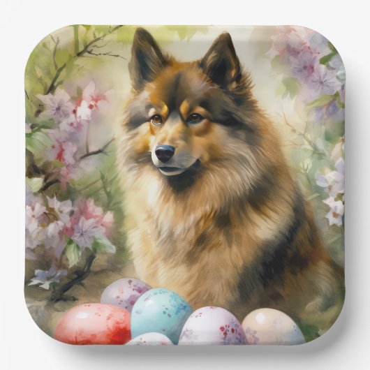 Finse Lapphund met paaseieren Papieren Bordje (Voorkant)