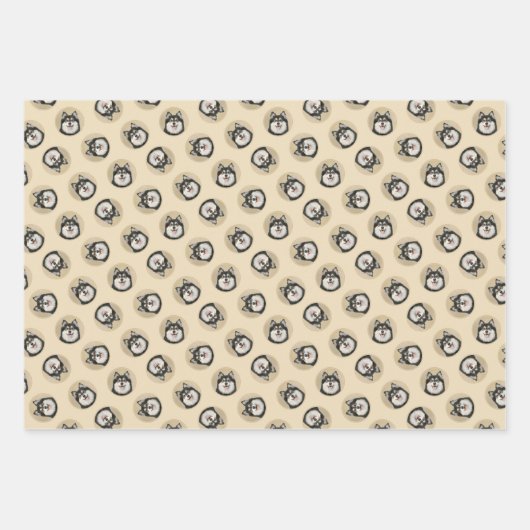 Finse Lapphund Schilderen Zwart en Tan Dog Art Inpakpapier Vel (Voorkant)