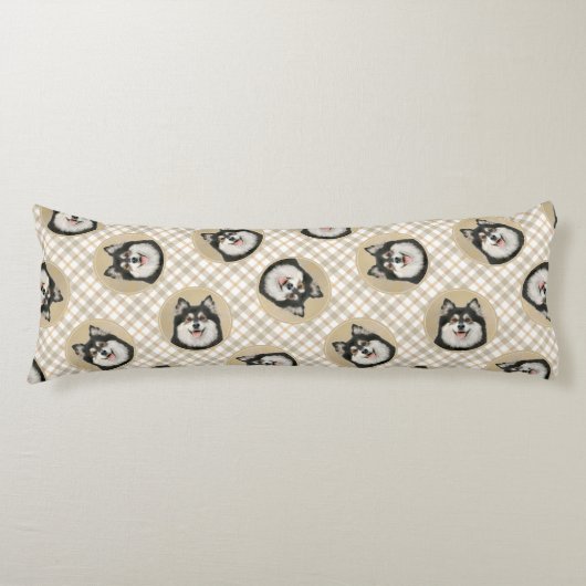 Finse Lapphund Schilderen Zwart en Tan Dog Art Lichaamskussen (Voorkant)