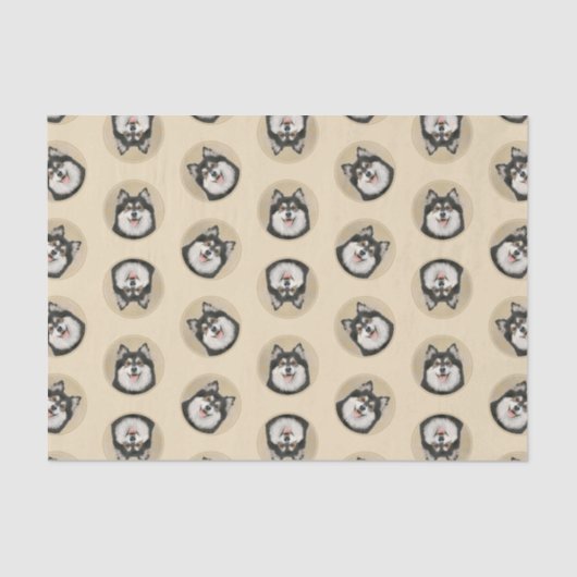 Finse Lapphund Schilderen Zwart en Tan Dog Art Tissuepapier (Voorkant)