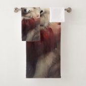 Finse Lapphund Sinterklaas Feestelijke Kerstmis Bad Handdoek (Insitu)