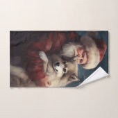 Finse Lapphund Sinterklaas Feestelijke Kerstmis Bad Handdoek (Handdoek)