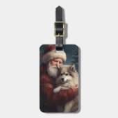 Finse Lapphund Sinterklaas Feestelijke Kerstmis Bagagelabel (Voorkant verticaal)