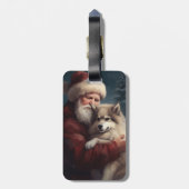 Finse Lapphund Sinterklaas Feestelijke Kerstmis Bagagelabel (Achterkant verticaal)