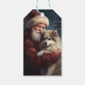 Finse Lapphund Sinterklaas Feestelijke Kerstmis Cadeaulabel (Achterkant)