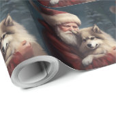 Finse Lapphund Sinterklaas Feestelijke Kerstmis Cadeaupapier (Rol Hoek)