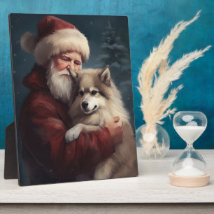 Finse Lapphund Sinterklaas Feestelijke Kerstmis Fotoplaat