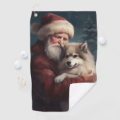 Finse Lapphund Sinterklaas Feestelijke Kerstmis Golfhanddoek (Insitu)