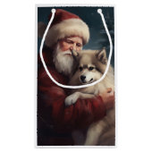 Finse Lapphund Sinterklaas Feestelijke Kerstmis Klein Cadeauzakje (Achterkant)