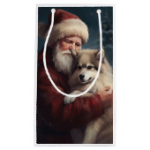 Finse Lapphund Sinterklaas Feestelijke Kerstmis Klein Cadeauzakje (Voorkant)