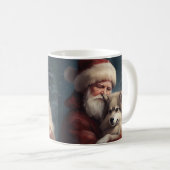 Finse Lapphund Sinterklaas Feestelijke Kerstmis Koffiemok (Voorkant rechts)