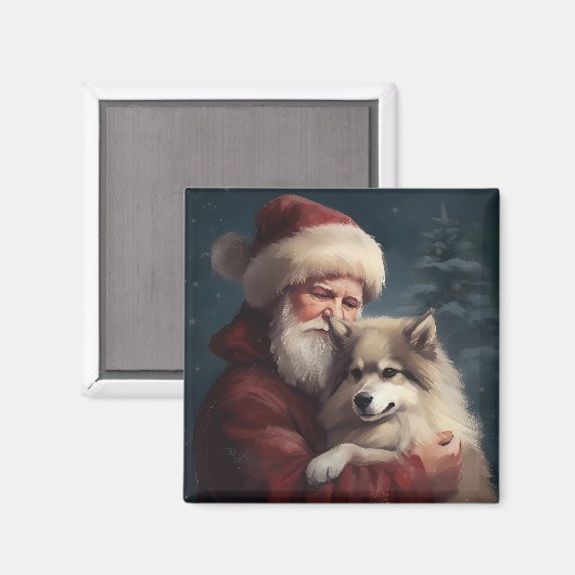 Finse Lapphund Sinterklaas Feestelijke Kerstmis Magneet (Voorkant / Achterkant)