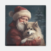 Finse Lapphund Sinterklaas Feestelijke Kerstmis Magneet (Voorkant)