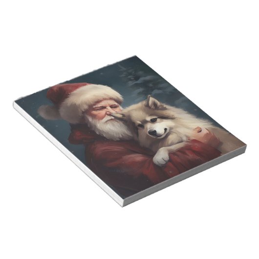 Finse Lapphund Sinterklaas Feestelijke Kerstmis Notitieblok (Schuin)