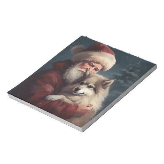 Finse Lapphund Sinterklaas Feestelijke Kerstmis Notitieblok (Linkerzijde)