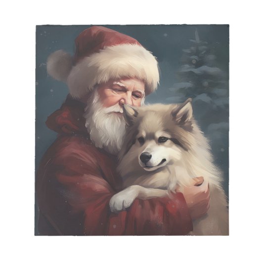 Finse Lapphund Sinterklaas Feestelijke Kerstmis Notitieblok (Voorkant)