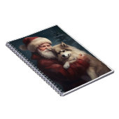 Finse Lapphund Sinterklaas Feestelijke Kerstmis Notitieboek (Rechterzijde)