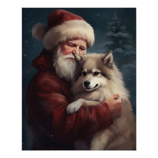 Finse Lapphund Sinterklaas Feestelijke Kerstmis Perfect Poster (Voorkant)