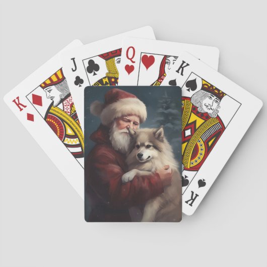 Finse Lapphund Sinterklaas Feestelijke Kerstmis Pokerkaarten (Achterkant)