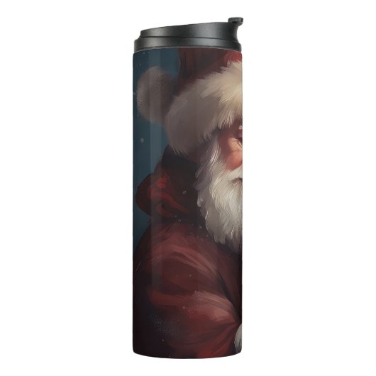 Finse Lapphund Sinterklaas Feestelijke Kerstmis Thermosbeker (Gedraaid links)