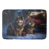 Finse Lapphund Sneeuwslee Kerst Decor Badmat (Voorkant)