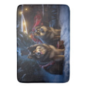 Finse Lapphund Sneeuwslee Kerst Decor Badmat (Voorkant Verticaal)