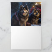Finse Lapphund Sneeuwslee Kerst Decor Kaart (Binnen)