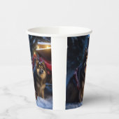 Finse Lapphund Sneeuwslee Kerst Decor Papieren Bekers (Links)
