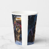 Finse Lapphund Sneeuwslee Kerst Decor Papieren Bekers (Rechts)