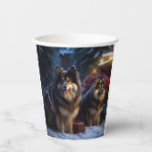 Finse Lapphund Sneeuwslee Kerst Decor Papieren Bekers (Voorkant)