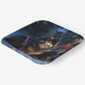 Finse Lapphund Sneeuwslee Kerst Decor Papieren Bordje (Gebogen)