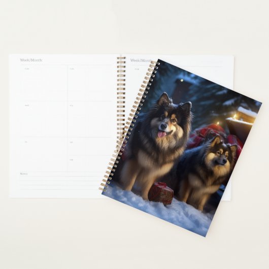 Finse Lapphund Sneeuwslee Kerst Decor Planner (Display)