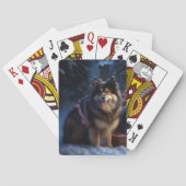 Finse Lapphund Sneeuwslee Kerst Decor Pokerkaarten (Achterkant)