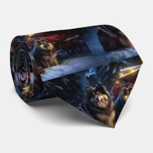 Finse Lapphund Sneeuwslee Kerst Decor Stropdas