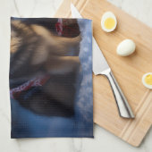 Finse Lapphund Sneeuwslee Kerst Decor Theedoek (Quarter Fold)