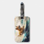 Finse Lapphund strand surfen schilderij Bagagelabel (Achterkant verticaal)