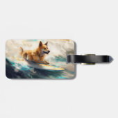 Finse Lapphund strand surfen schilderij Bagagelabel (Achterkant horizontaal)