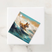 Finse Lapphund strand surfen schilderij Bedankjes Labels (In situ)