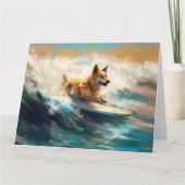 Finse Lapphund strand surfen schilderij Kaart (Voorkant)