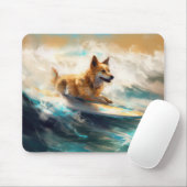 Finse Lapphund strand surfen schilderij Muismat (Met muis)