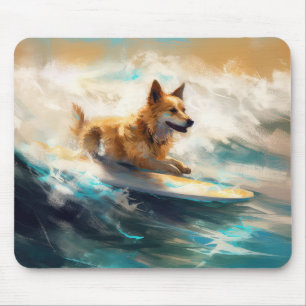 Finse Lapphund strand surfen schilderij Muismat