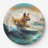 Finse Lapphund strand surfen schilderij Papieren Bordje