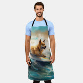 Finse Lapphund strand surfen schilderij Schort (Gedragen)