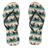 Finse Lapphund strand surfen schilderij Teenslippers (Voetbed)