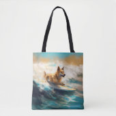 Finse Lapphund strand surfen schilderij Tote Bag (Voorkant)