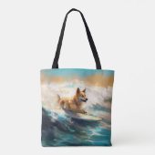 Finse Lapphund strand surfen schilderij Tote Bag (Achterkant)